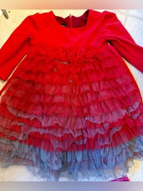 Isabella & Chloe Girls Red Ruffled Tulle Party Dress size 3T!
